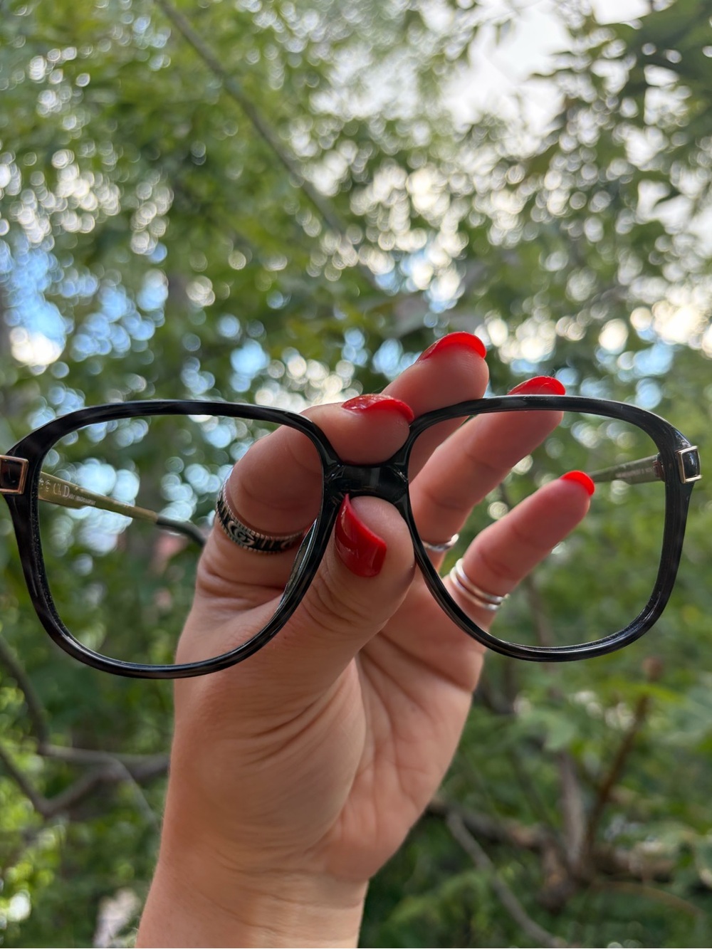Dior 1980s tortoise Black and Grey Women's
Oversized look - Eyeglasses
